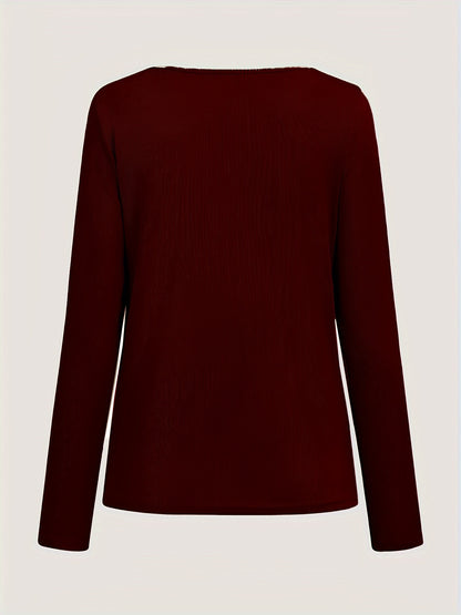 Pink Long-Sleeve T-Shirt with Ribbed Zipper