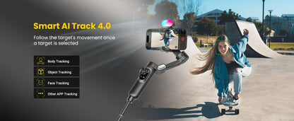 Smart X Pro Combo1 Gimbal Stabilizer - 3-Axis Professional Smartphone Stabilizer with RGB Fill Light, Extension Rod, OLED Display, Wireless Charging for iPhone 15/14/13 Pro Max, Galaxy S22, and More - Perfect for Smooth Video