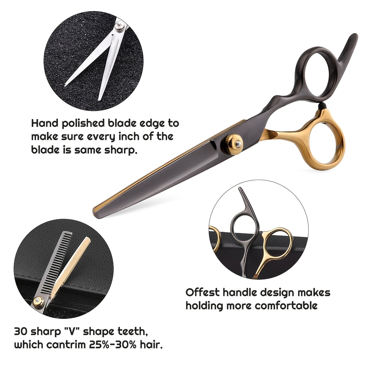 1pc Professional Barber Scissors, Hair Cutting Scissors, Hair Thinning Shears, Salon Hairdressing Scissors