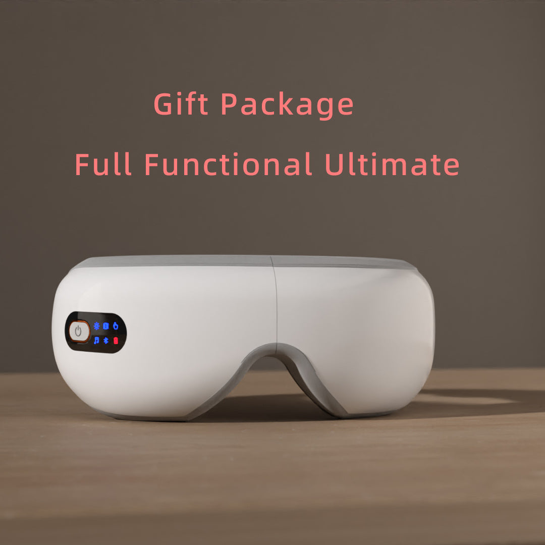 Relaxing Eye Massager - Professional Massage Equipment for Migraines and Eye Care with Heat, Music, and 5 Modes - Rechargeable Heated Eye Mask, Perfect Christmas Gift Idea for Family and Friends