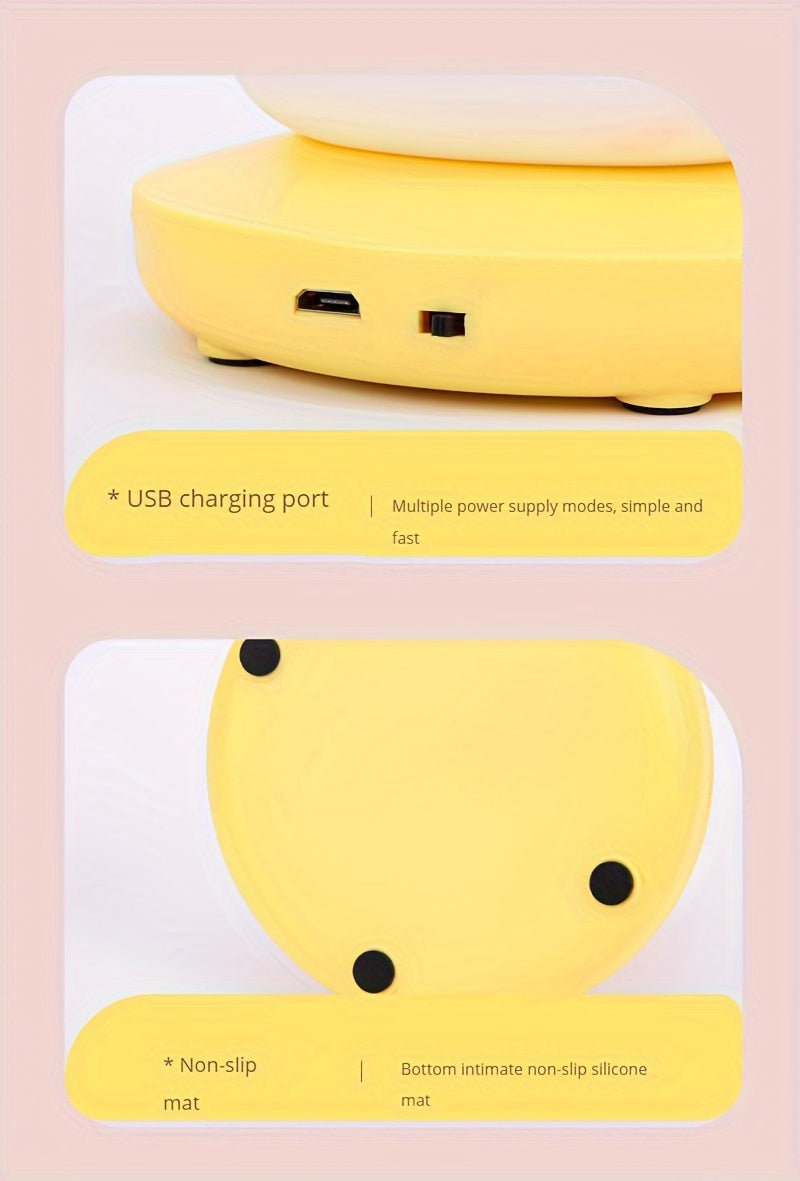 1piece Cute Piggy Tiger Rabbit Panda Shape Usb Silicone Children Sleep Night Light Rechargeable Bedroom Bedside Atmosphere Light Gift for Student Boys and Girls