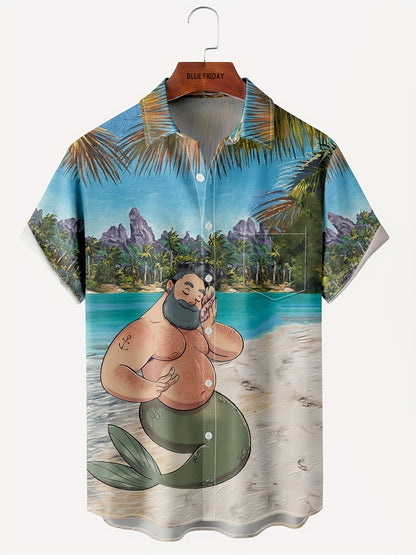 Men's Coconut Tree Print Hawaiian Shirt