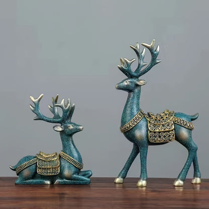 2pcs/set Elegant Deer Ornaments for Home Decor and Weddings - Ideal Housewarming and Living Room Gifts