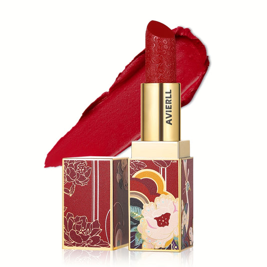 Enchanting Luxurious Matte Velvet Lip Collection - Hydrating, Long-Lasting, Seamless Finish - A Fashionable Chinese Traditional Printed Gift for Women, Perfect for Valentines Day & Lunar New Year Celebrations