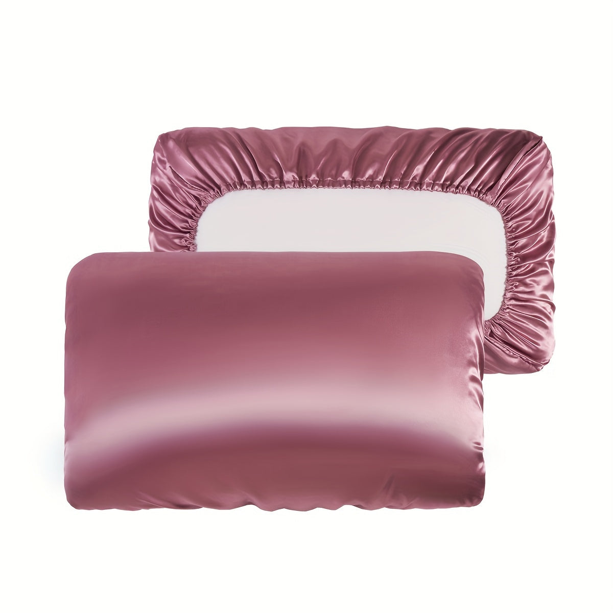 [Soft Satin Pillowcase] 2pcs Soft Breathable Satin Pillowcase | With Elastic Cord - Perfect For A Comfortable Sleep In Your Bedroom