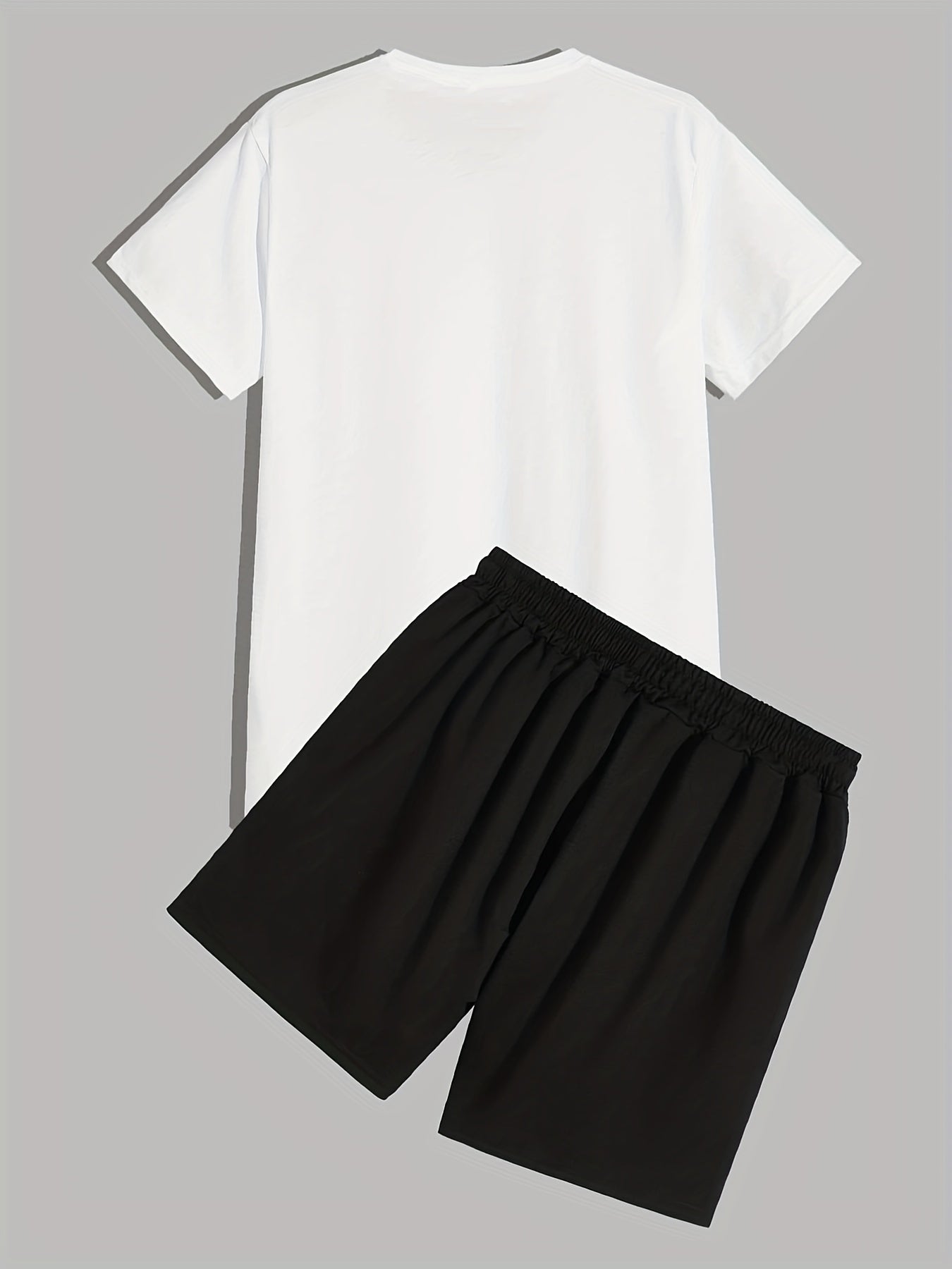 Urban Area, Men's 2pcs, Short Sleeve Round Neck T-Shirt And Drawstring Shorts Set