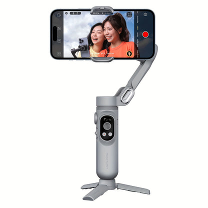 Smart X Pro 3-Axis Foldable Smartphone Gimbal Stabilizer - LED Light, Video Recording, Vlogging Kit for iPhone 15/14/13 Pro Max - Compact, Portable, and Easy to Use