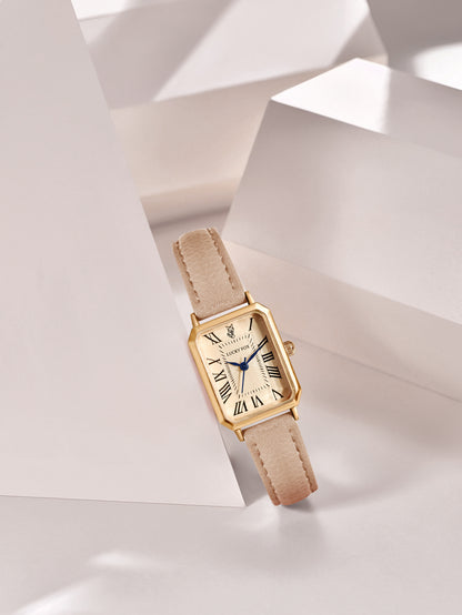 Ladies Square Roman Numeral Luxury Vintage Fashion Quartz Watch Fancy Women Watches Jewelry Sophisticated And Stylish Women Watch