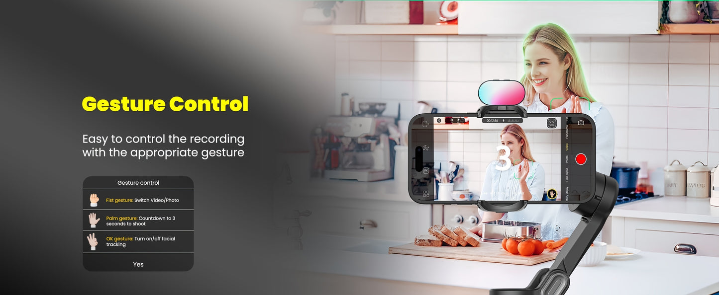 Smart X Pro Combo1 Gimbal Stabilizer - 3-Axis Professional Smartphone Stabilizer with RGB Fill Light, Extension Rod, OLED Display, Wireless Charging for iPhone 15/14/13 Pro Max, Galaxy S22, and More - Perfect for Smooth Video