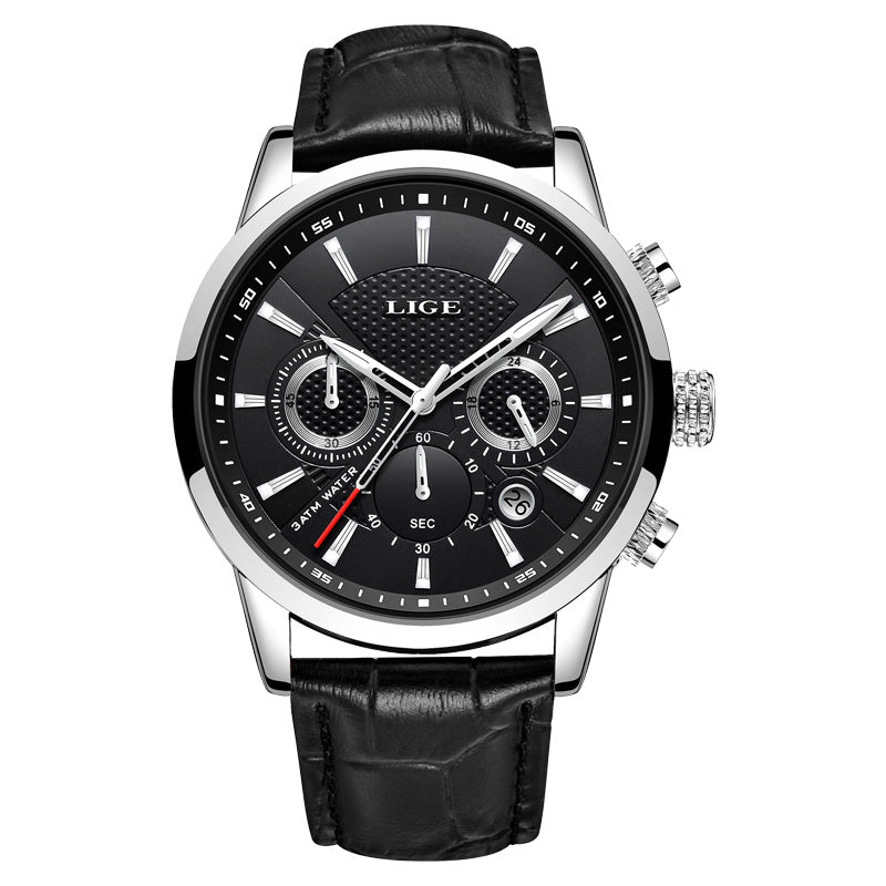 Watches Mens 2022 LIGE Top Brand Luxury Casual Leather Quartz Men's Watch Business Clock Male Sport Date Chronograph
