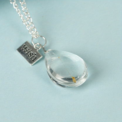 New Dandelion Pendant Necklace Double-sided Crystal Patch 25mm Jewelry Gemstone Sweater Chain Gift