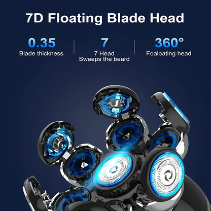 [Electric Head Shaver] 5-in-1 7D Electric Head Shavers for Bald Men, Cordless and Rechargeable, Modern Design Electric Men's Grooming Kit