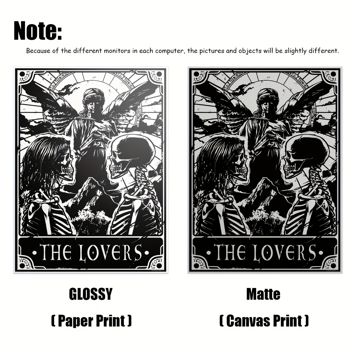 6pcs/set Black White Tarot Posters Wall Art, Living Room Bedroom Modern Wall Painting No Frame