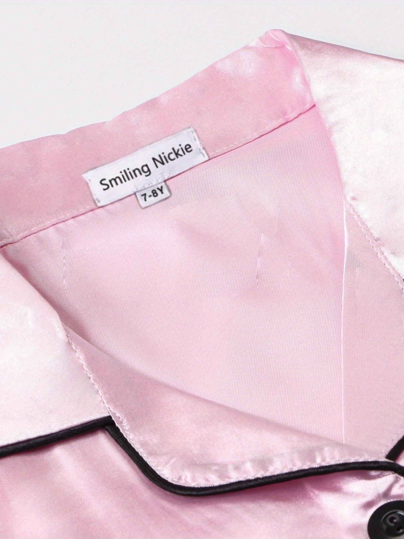 2pcs Girls Pajamas Outfit V-neck Button Casual Short Sleeve Top & Elastic Waist Shorts Set Kids Summer Clothes