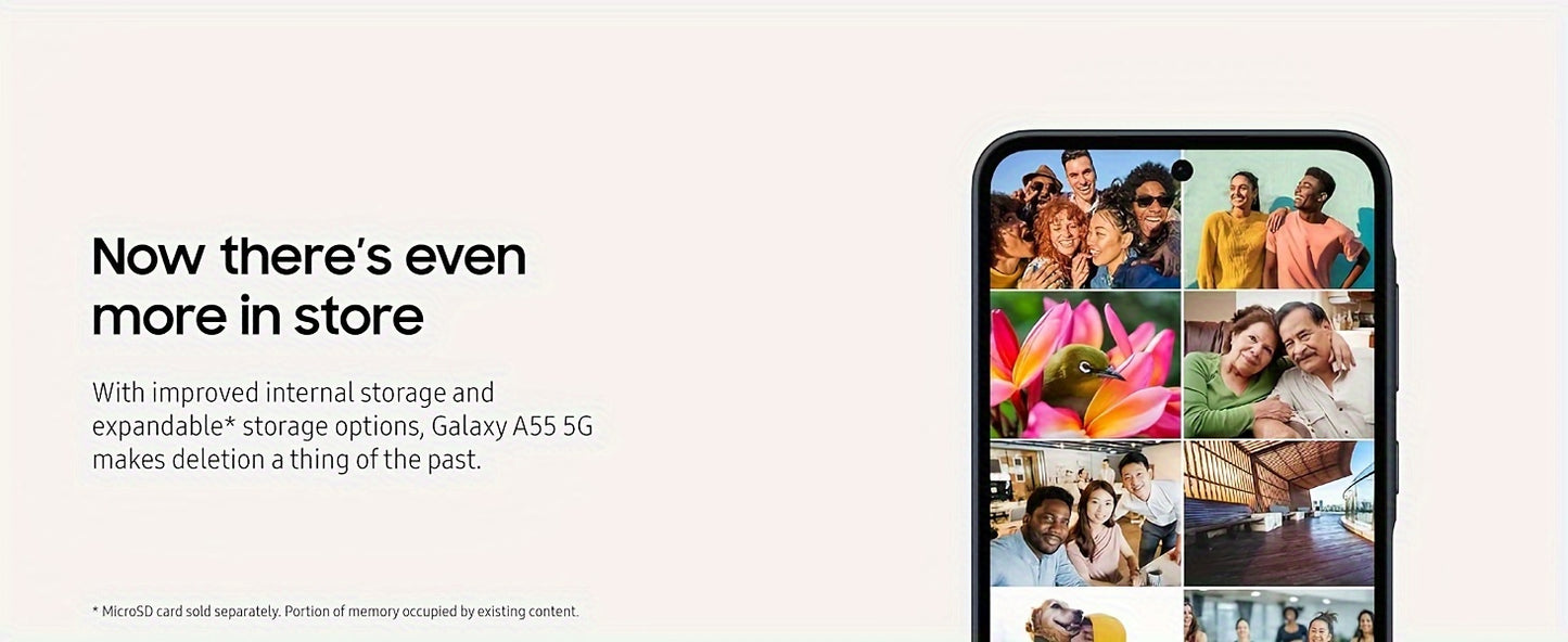 Samsung Galaxy A55 5G A556E 8+256GB Android Smartphone, Unlocked For All Carriers, Awesome Iceblue