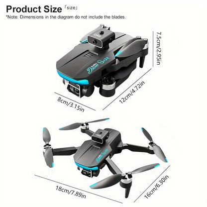 With 2 Batteries S132 GPS Remote Control Drone: Features built-in GPS, dual HD cameras, brushless motors, intelligent obstacle avoidance function, and WiFi connectivity for smartphone control. Comes with a storage bag