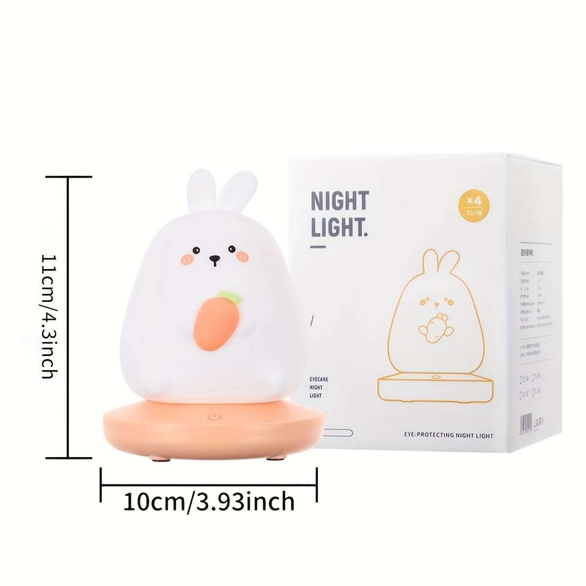 1piece Cute Piggy Tiger Rabbit Panda Shape Usb Silicone Children Sleep Night Light Rechargeable Bedroom Bedside Atmosphere Light Gift for Student Boys and Girls