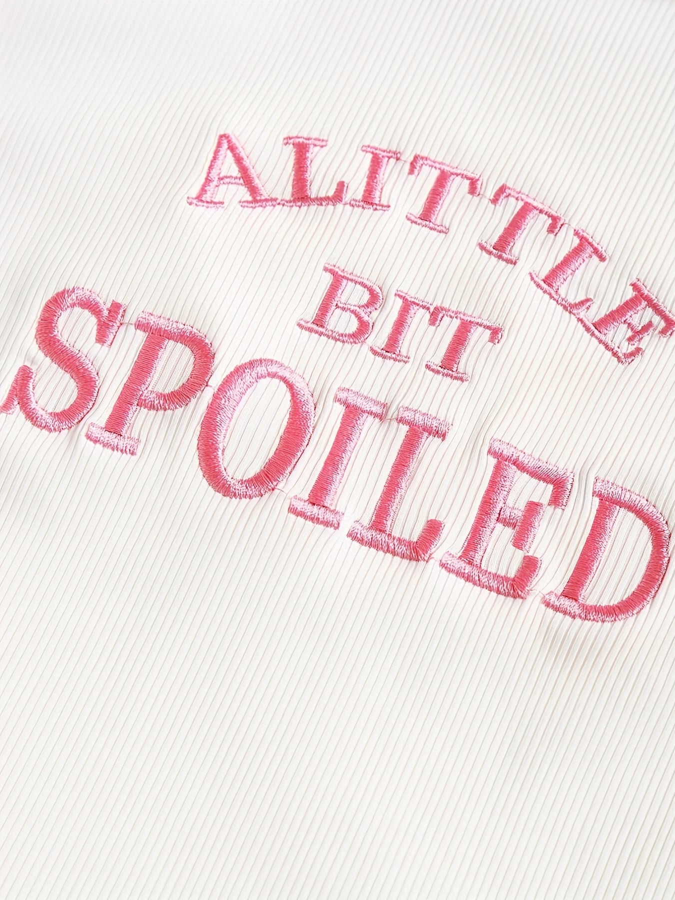 Letter Embroidery Crop T-Shirt, Y2K Short Sleeve T-Shirt For Spring & Summer, Women's Clothing