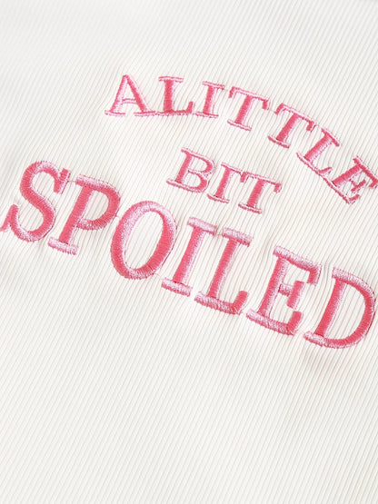 Letter Embroidery Crop T-Shirt, Y2K Short Sleeve T-Shirt For Spring & Summer, Women's Clothing