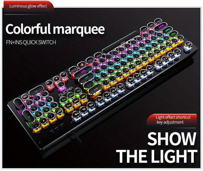 YinDiao Caller Mechanical Keyboard 104 Keys Green Axis Backlit Office E-sports Game Keyboard Wired USB Desktop Computer Notebook Universal
