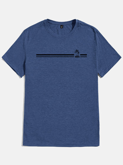 Men's Coconut Tree Sunrise Graphic T-Shirt - Comfortable Short Sleeve Casual Tee for Summer
