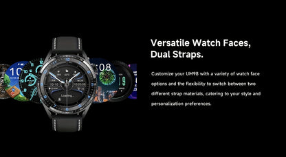 Aigo Smart Watch UM98 - 1.45" Full Touch Screen, Compatible With Android And IOS Devices, Waterproof Fitness Tracker Wearable With Sleep Monitor/Calorie Tracker/Pedometer/Distance Tracker/Magnetic Charging Watch Smartphone