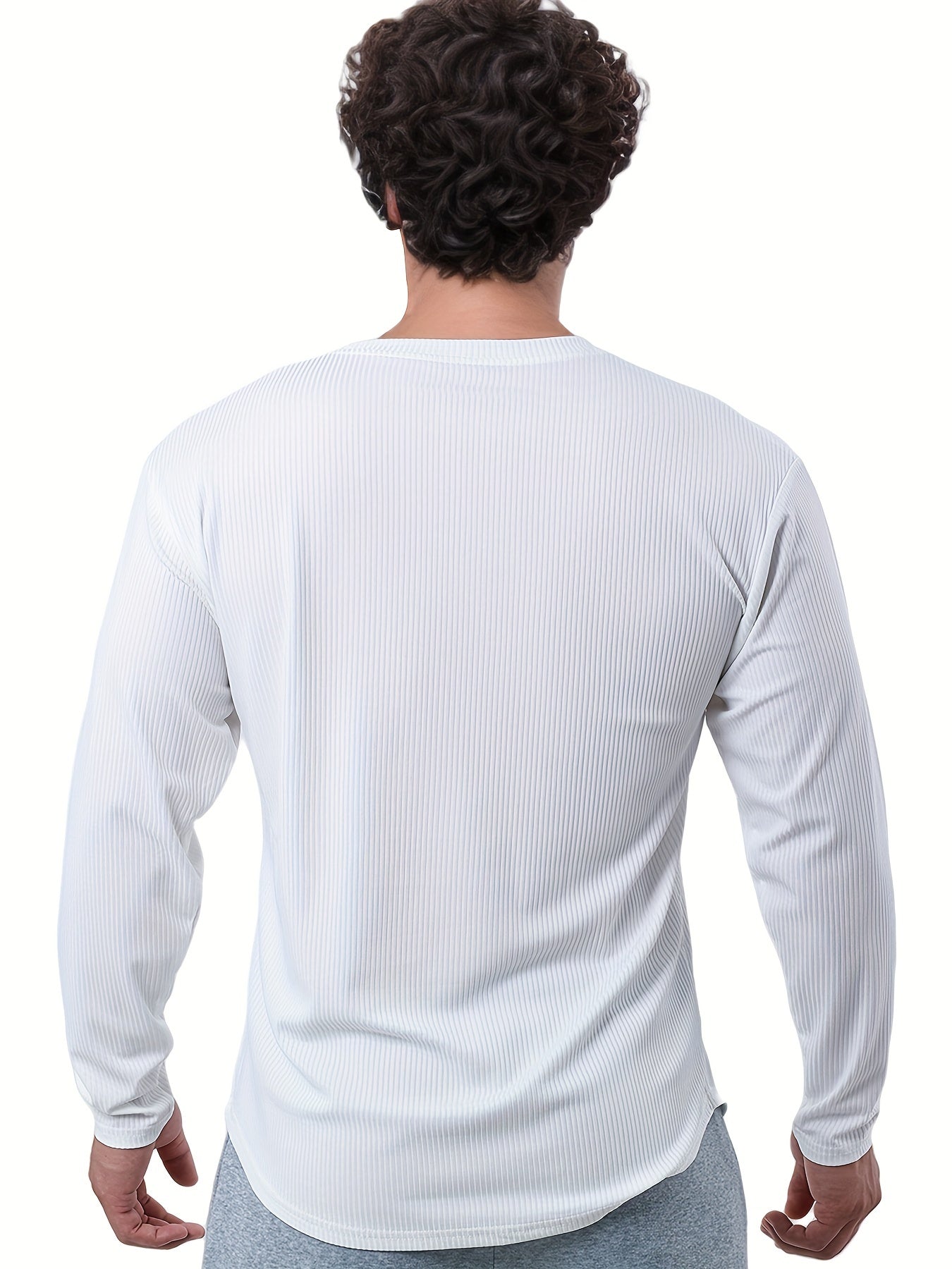 Men'S Quick-Dry Stretch Athletic Long Sleeve T-Shirt - Slim Fit Basketball Training Top with Letter Print, Breathable High-Elasticity Fabric for Spring & Fall Sports, Workout Shirts