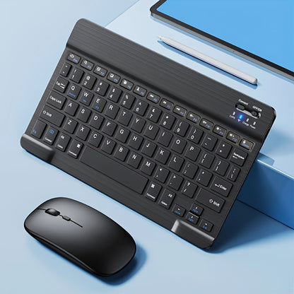 Suitable For Ipad, Ipad Pro, Ipad Mini, Ipad Air, Rechargeable Ultra-Thin Wireless Keyboard For Apple, Iphone, Samsung Tablet Smartphone IOS Android Windows, Portable Mini Wireless 10 Inch Keyboard