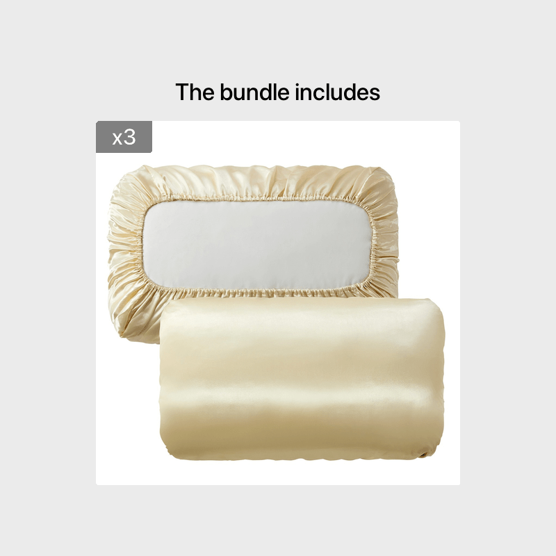 [Soft Satin Pillowcase] 2pcs Soft Breathable Satin Pillowcase | With Elastic Cord - Perfect For A Comfortable Sleep In Your Bedroom