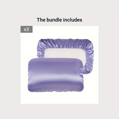 [Soft Satin Pillowcase] 2pcs Soft Breathable Satin Pillowcase | With Elastic Cord - Perfect For A Comfortable Sleep In Your Bedroom